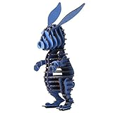 Paper Maker DIY Easter Bunny Decoration 3D Puzzle Rabbit Model Toys for Kids (Blue)