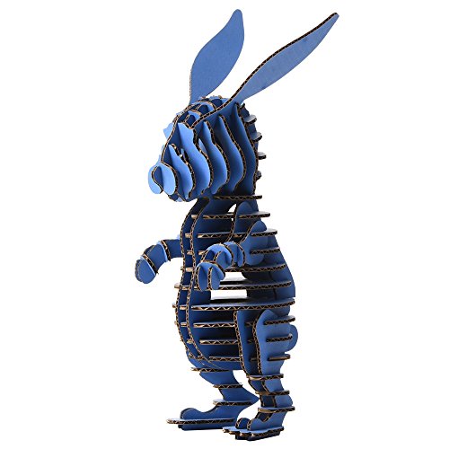 Paper Maker DIY Easter Bunny Decoration 3D Puzzle Rabbit Model Toys for Kids (Blue)