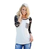 VESNIBA Women Camouflage Printed Long Sleeve T-shirt Blouse