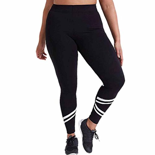 Napoo Clearance Women Elastic Solid Criss-Cross Workout Dance Yoga Pant Legging Plus Size (XL, Black A) - Thumbnail 5