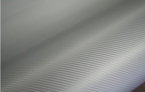 3D Silver Carbon Fiber Film Twill Weave Vinyl Sheet Roll Wrap - 24" x 60"