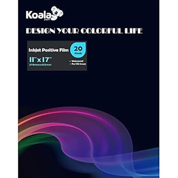 Koala Inkjet Transparency Positive Film 11x17 Inches 20 Sheets Waterproof for Screen Printing