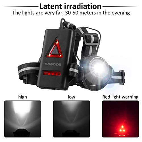 image for SGODDE Outdoor Night Running Lights, LED Chest Run Light with 500 Lume