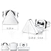 SPINEX 3 Pairs 14k Gold Plated Silver Stud Earring Set Bar Square Triangle Pierced Earrings for Men Women (Silver)
