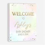 Personalized Rainbow Baby Shower Welcome Sign, Gold