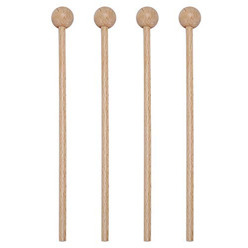 Wood Mallets Percussion Sticks for Glockenspiel,Xylophone,Chime,Bell,Woodblock,8 Inch