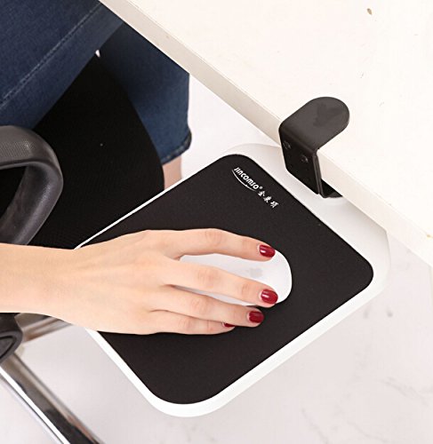 SKYZONAL Ergonomic Mouse Pad with Wrist Rest Under Desk Mouse Platform 360° Rotating (White)