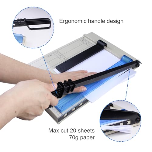 Paper Cutter, Paper Cutting Machine, 12 "A4 Cutting Length, 10 Sheet Capacity, with Safety Protection Device and Blade Lock, Suitable for Office, School or Commercial usePaper Cutter