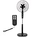 COSTWAY Pedestal Fan, 16-inch Oscillating Stand Fan Adjustable Cooling Fan Whisper Quiet with Remote Control, Dual 5 Blades, 15 Hours Timer Setting for Home and Office (Black)
