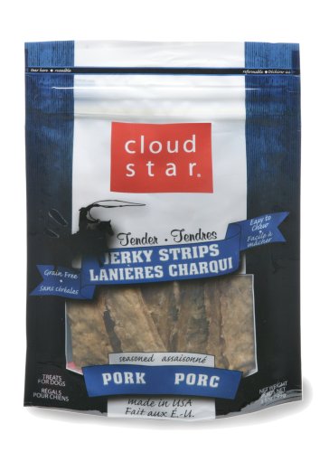 Cloud Star Tender Jerky Strips Dog Treats, Pork, 3.5-Ounce Pouches (Pack Of 6)