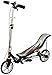 SpaceScooter Push Board Teeter Totter Kids Scooter with Brake, Air Suspension & Compact Fold - Black