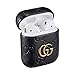 Sunnee for Airpods 1&2 Case,Luxury Leather Shockproof Airpod Cover Carabiner Headphone Designer Fashion Fun Cool Keychain Design Skin Protective Cases Ring for Girls Man Woman Air pods(Black G)