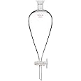 StonyLab Borosilicate Glass 1000ml Heavy Wall Conical Separatory Funnel with 24/40 Joints and PTFE Stopcock - 1L (1 Liter)