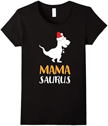 Womens Funny Mama T-Shirt Matching Dinosaur Christmas Gifts Medium Black