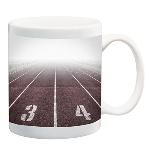 Track and Field Run Running Race 11 ounce Ceramic Coffee Mug Tea Cup by Moonlight Printing
