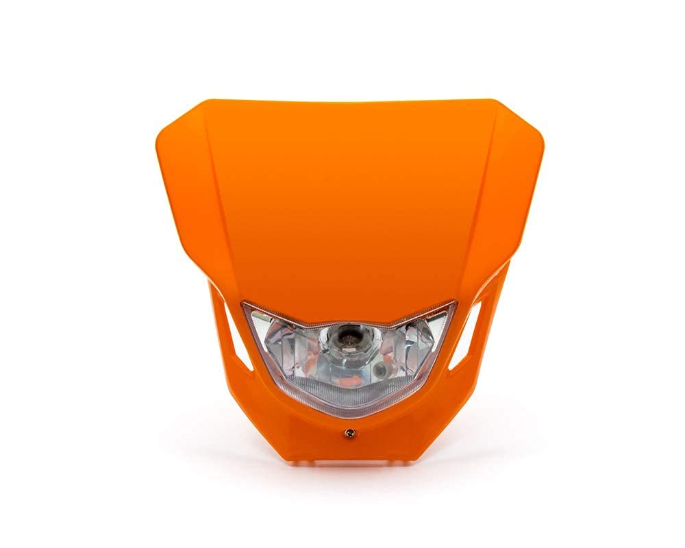 Alchemy Parts Motorbike Headlight - Supermoto & Streetfighter - Orange - 12V 35W