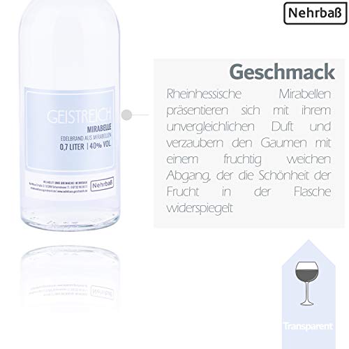 Nehrbaß - Mirabellenbrand 0,7 Liter - Premium Edelbrand 40% Vol. - Obstbrand aus ausgesuchten Mirabellen - Schnaps aus… – Bild 4