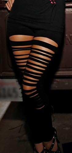 Folter Clothing CUT-UP LEGGINGS in Black