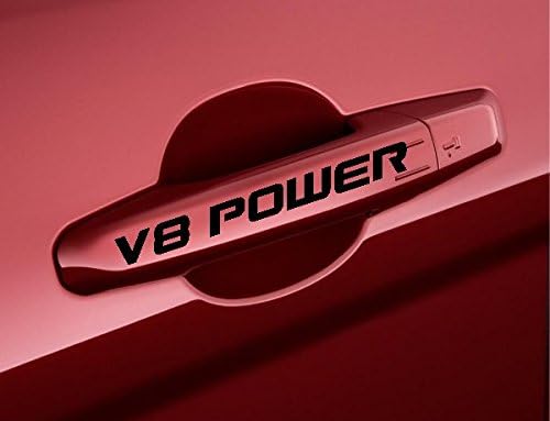 StickerLoaf Brand V8 POWER Door Handle Decal Side mirror door Decals racing race Sticker Stickers