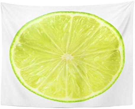 Breezat Tapestry Colorful Drink Slice of Fresh Lime White Green Macro Home Decor Wall Hanging for Living Room Bedroom Dorm 60x80 Inches