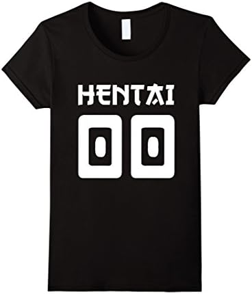 Women's Japanese Hentai Letter 00 Adult Men T-Shirt Small Black