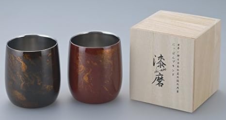 Amazon 山中漆器 漆磨 シーマ 本漆塗り 2重構造 ロックカップ ダルマ型 赤 黒 ロックグラス オンライン通販