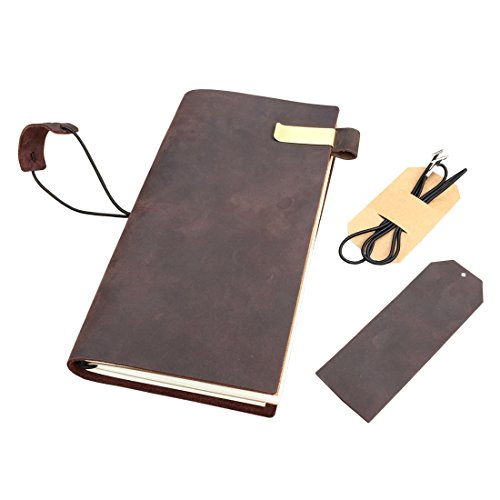 Rustic leather journal - refillable travelers notebook …