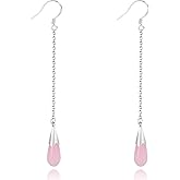 Natural Opal Drop Earrings in Sterling Silver