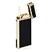 Ultra-thin Flint Wheel Refillable Butane Gas Cigarette Cigar Metal Lighter (Black Gold)