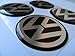 Autowcc 55MM Wheel Hub Caps Sticker VW 2.16inches Emblem Badge Sticker Centre Cover for Volkswagen 4pcs（Black）