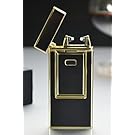 Windproof Flameless Electronic Pulse Arc Cigarette Lighter USB Charging Cigar Lighter Rechargeable No Gas Souvenir gentlemen Cigarette Lighter metal lighter novelty torch lighter-Black