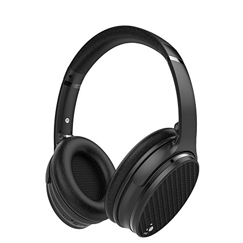 GD1 Bluetooth Wireless Active Noise Cancelling Headphones with Built-in Mic, 15 hrs of Music Playback, HiFi Stereo Over-Ear Headset for All 3.5 mm Jack Devices- Dark Grey/Black