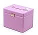 SHINING IMAGE HUGE PINK LEATHER JEWELRY BOX / CASE / STORAGE / ORGANIZER WITH TRAVEL CASE AND LOCK
