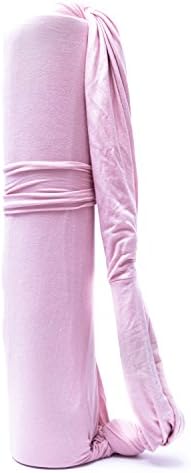HolisticFit Yoga Mat Bag - Large Capacity Durable Tote Sling Carrier with Side Pocket. Washable Cotton Carrying Bag with Unique Unisex Design. Fits Most Size Yoga and Gym Mats. (Antique Pink)