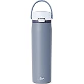 Simple Modern Mesa Sport Water Bottle with Covered Chug Lid | 24oz Cup Holder Friendly Insulated Stainless Steel Bottle for Gym, Sports and Travel | Costal Fog