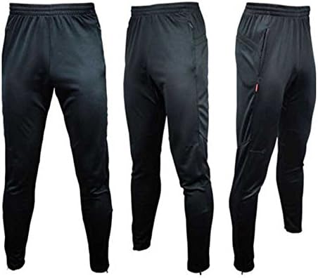 Ibuyfun Men Sportwear Soccer Running Training Sweat Skinny Pants Trousers pure Black