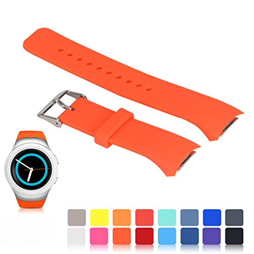 Feskio For Samsung Gear S2 SM-R720/R730 Watch Replacement Band Accessory Small/Large Size Soft Silicone Wristband Strap Smartwatch Sport Band Fit for Samsung Galaxy Gear S2 SM-720/SM-730 Smartwatch