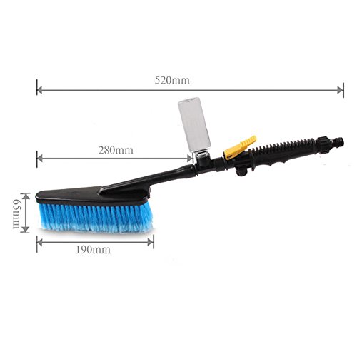 LANGMAN Car Wash Brush Hose Adapter Vehicle Truck Cleaning Water Spray Nozzle Car Care Off Switch for Maximum Cleaning (Blue)