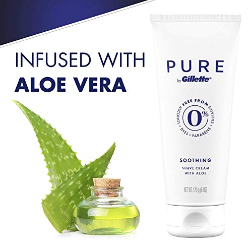 Gillette PURE Soothing Shaving Cream with Aloe, Pack of 3, 6oz each - Image 2