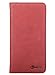 Women's Wallet - Genuine Italian Leather Long Bifold RFID Blocking Wallet (Wine Red)