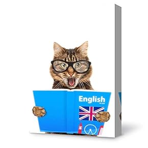 Canvas Wall Art Reading Book Cat Modern Home Decor Canvas Painting Wall Decoration for Bedroom Living Room - 12x18 inches