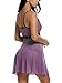 Avidlove Women V Neck Babydoll Strap Lingerie Lace Chemise Teddy Outfits Purple (FBA) M