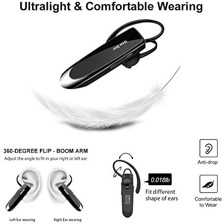 New bee Main Libre Bluetooth Oreillette, Casque sans Fil Bluetooth avec Microphone 60 Jours en Veille Casque Mains Libres avec Microphone Casque pour iPhone Samsung, HTC, LG, Sony, PC (Noir)