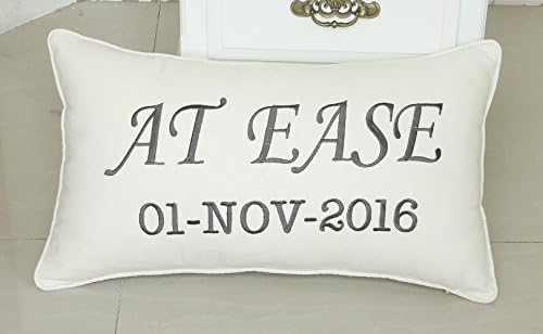 DecorHouzzPillow, At Ease Pillowcases, Embroidered Phrase pillow, Military Gift, Military Retirement Gift, Army gift, Soldier Gift,Decorative Pillow