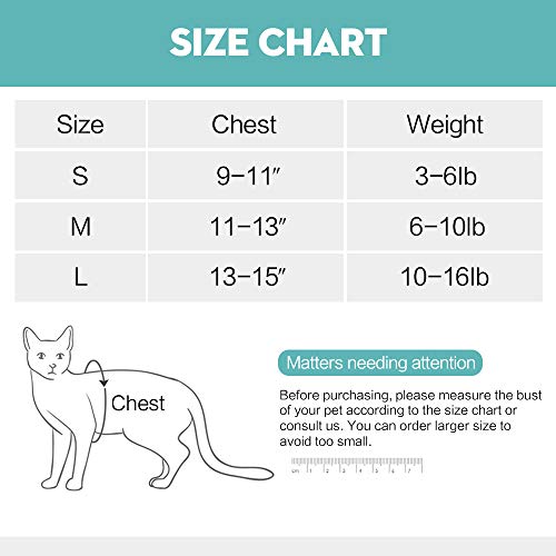 Yult Cat Harness and Leash Set Ultra-Light Escape Proof Kitten Collar Cat Walking Jacket with Running Cushioning Soft and Comfortable Suitable for Puppies Rabbits(S,Green)