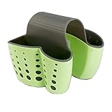 Sponge Holder Sink Caddy Soap Holder for Kitchen Organization Plastic Storage Baskets (GREEN)