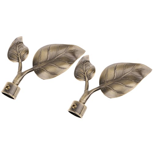 2pcs Window Curtain Drapery Rod/Pole Finials Ends Home Window Decor 22mm 3 Types - Type 3 - Bronze