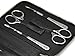 8pcs Manicure Nail Care Set German FINOX Surgical Stainless Steel: Cuticle Nippers, Scissors, Cuticle Pusher, Nails Cleaner, Tweezers and Glass File Grooming Kit in Leather by GERmanikure Solingen
