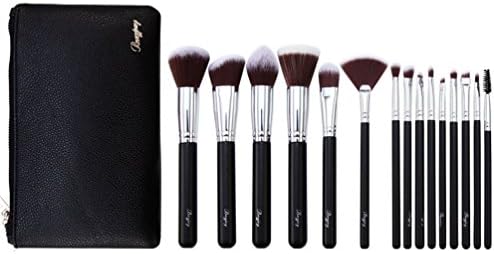 15Pcs Make Up Brushes Set Easy Blend Cosmetic Brushes Eco Synthetic Bristles For Eyes and Face