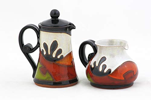Pottery Coffee creamer 6.7, Ceramic Milk Jug for Cream, Gravy, Sauce, Salad & Condiment, Stoneware Small Jug 200ml, Valentine's day gift